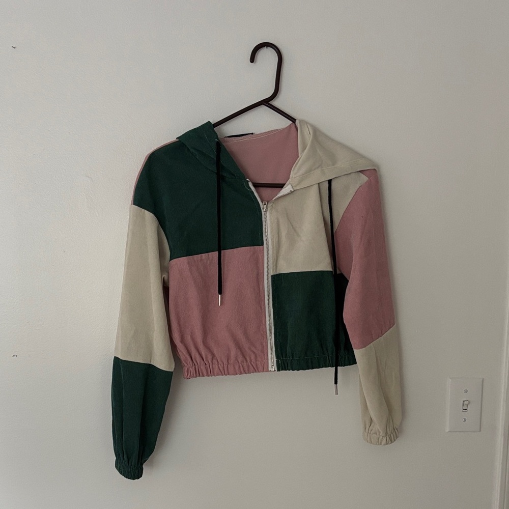 SHEIN Multicolor Patchwork Bomber Jacket
